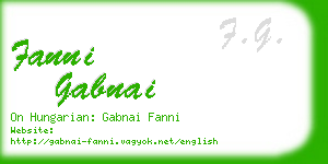 fanni gabnai business card